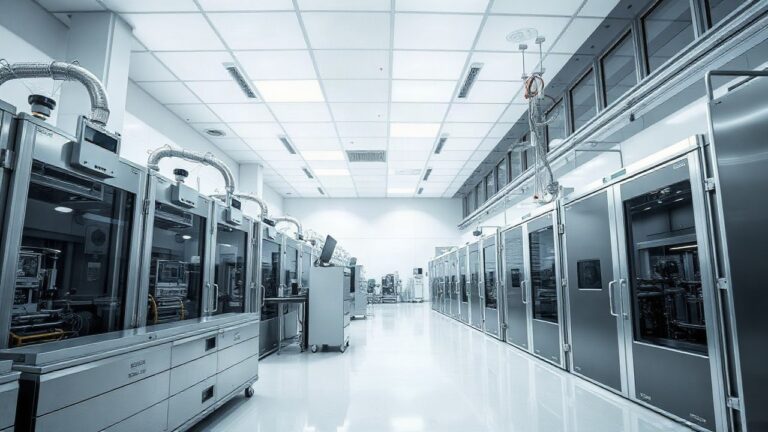 Reinraum mit Halbleiter-Fertigungstechnik, passend zur neuen ASML Prognose für den Chipmarkt – Symbolbild, KI-erzeugt